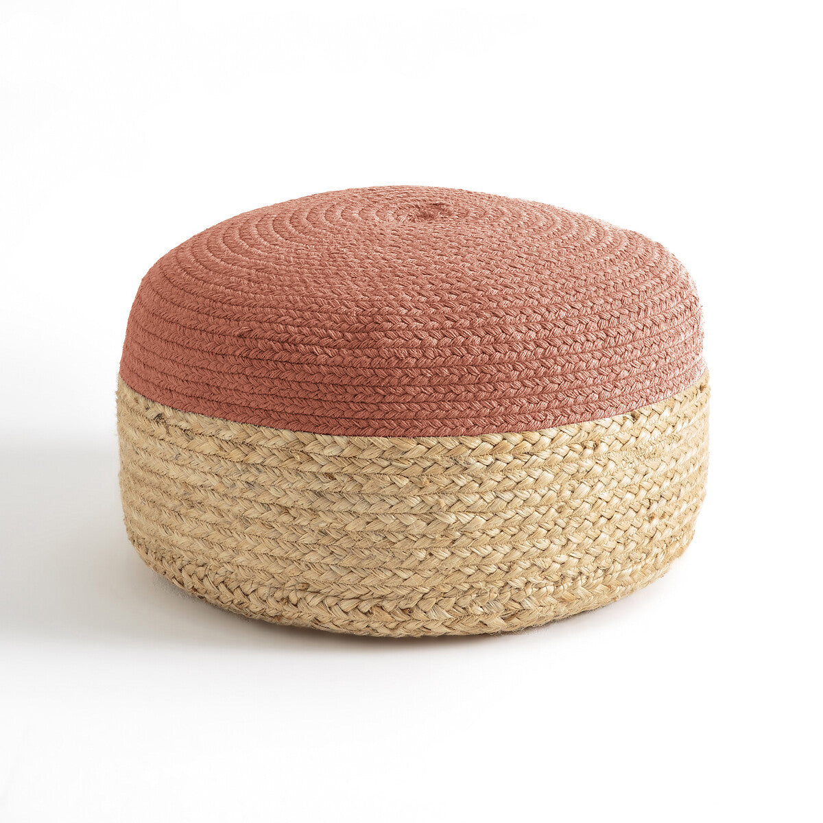 Pouf Japandi Bicolore en Jute