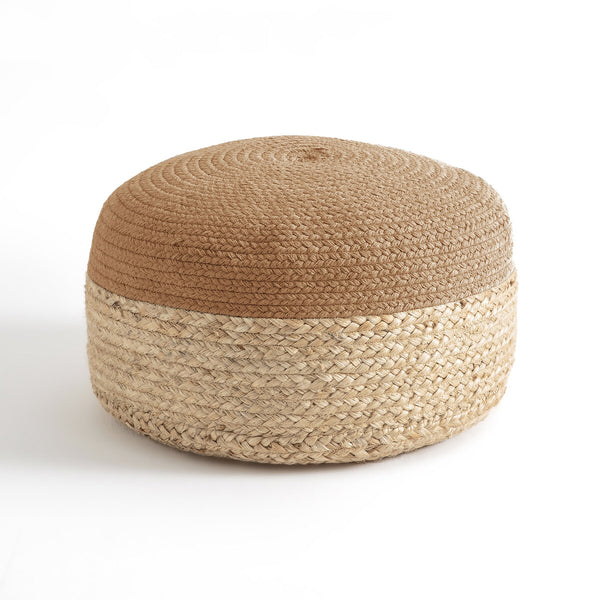 Pouf Japandi Bicolore en Jute