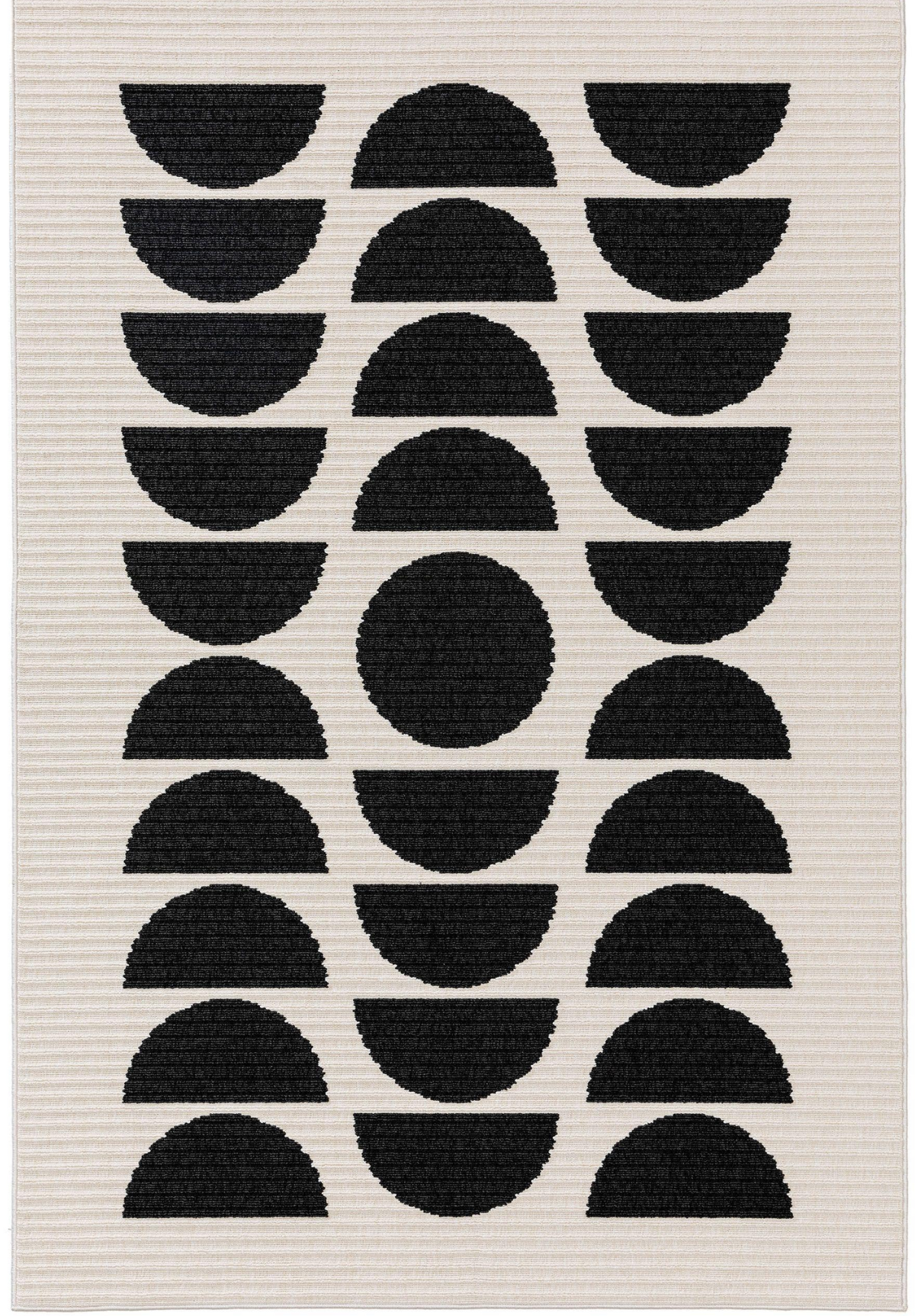 Tapis Noir et Blanc Japandi d'extérieur & intérieur 120x170 – Taro