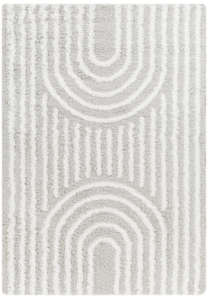 Tapis Shaggy Japandi scandinave blanc/beige 160x220 – Christina