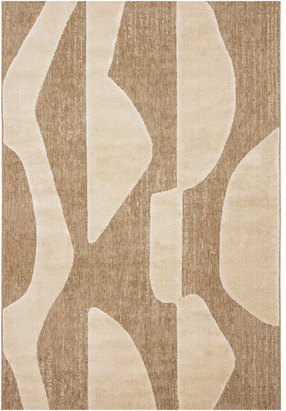Tapis aspect jute Japandi à motif graphique en relief blanc 160x230 cm – Palma