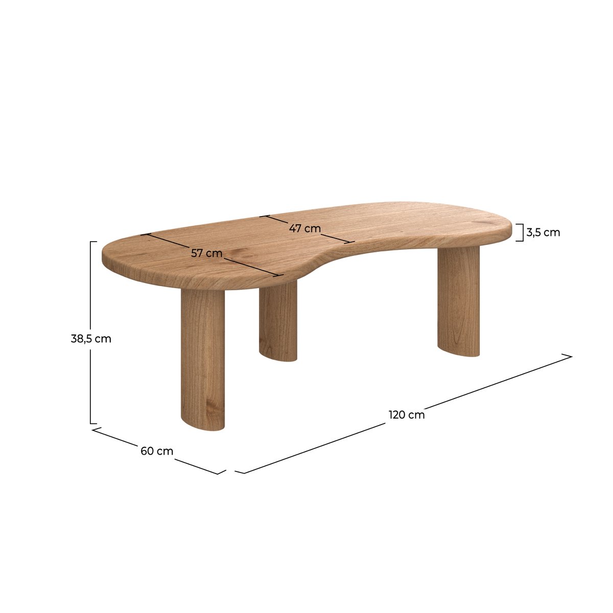 Table Basse Japandi en Bois Organique