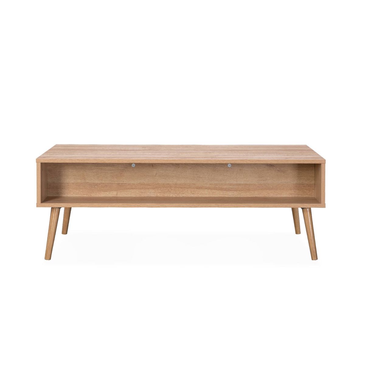 Table Basse Japandi en Bois et Rotin