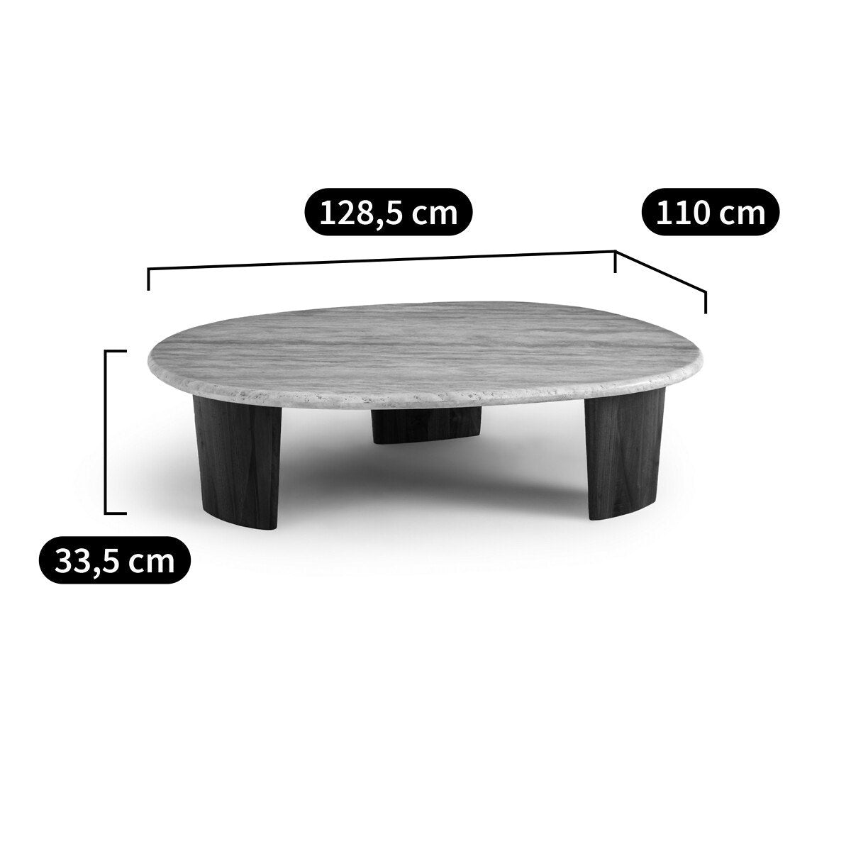 Table Basse Japandi en Travertin