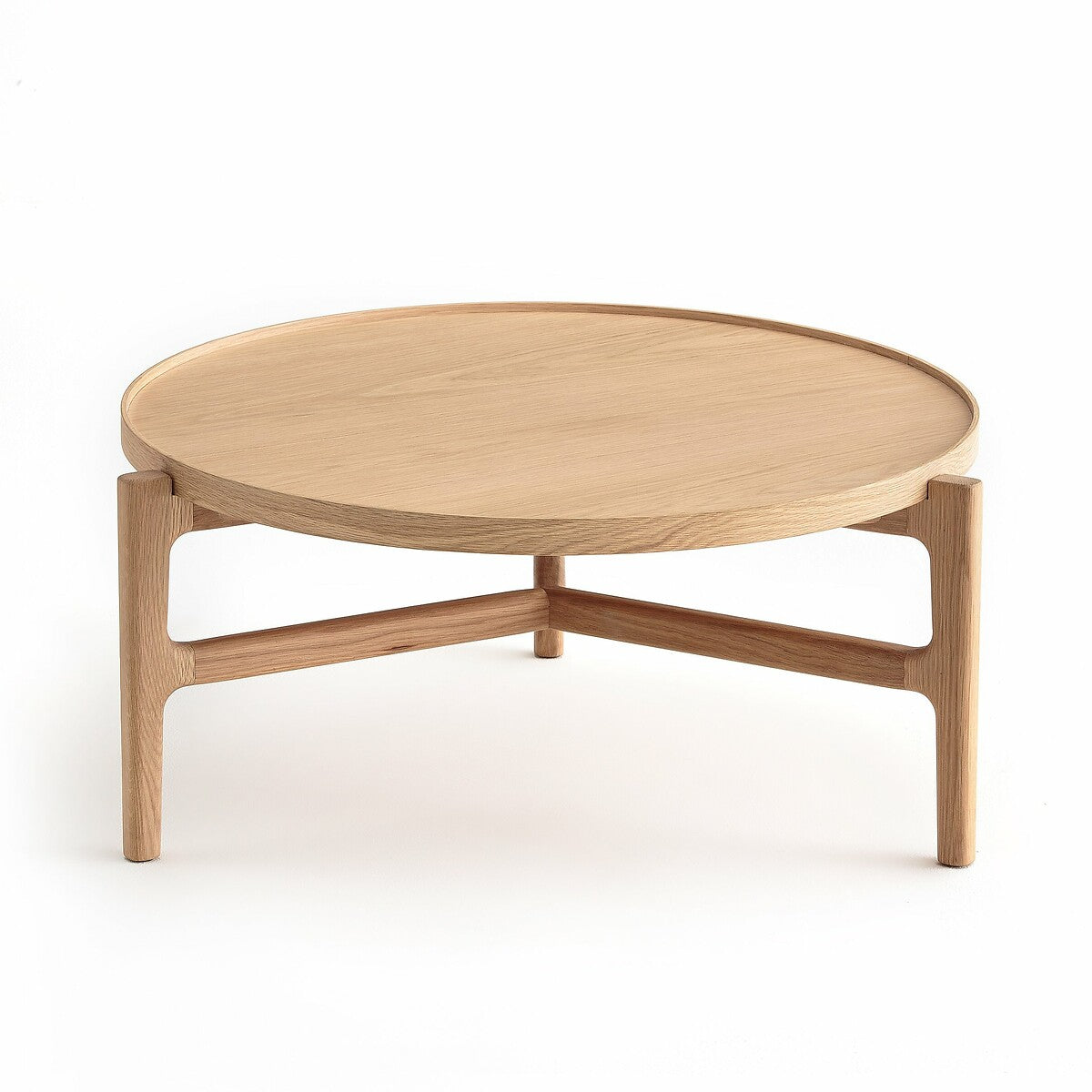 Table Basse Ronde Japandi en Bois