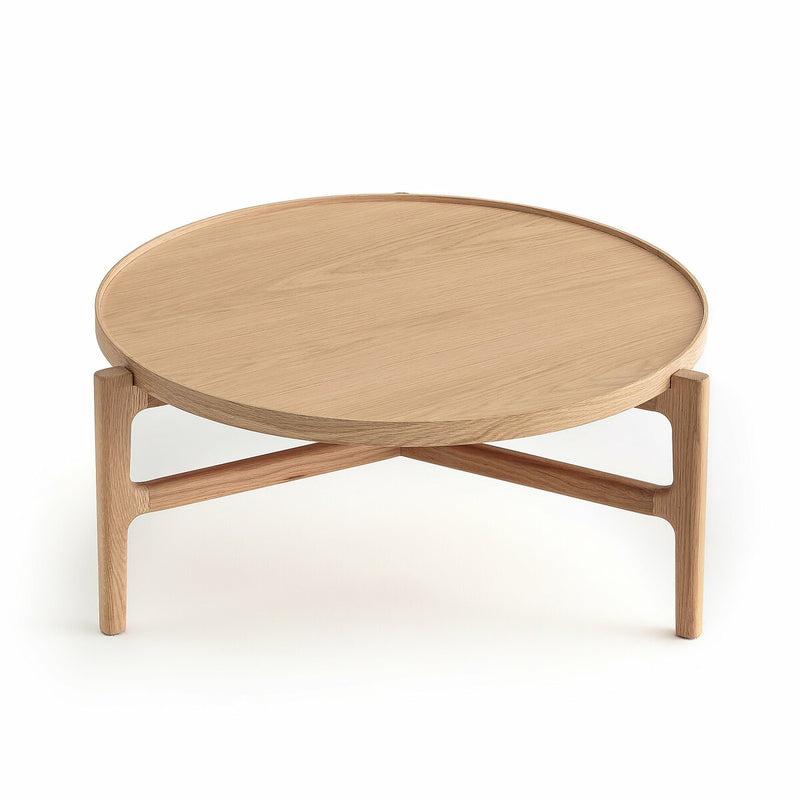 Table Basse Ronde Japandi en Bois