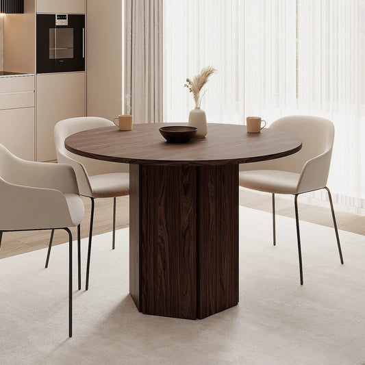 Table à Manger Japandi Ronde marron