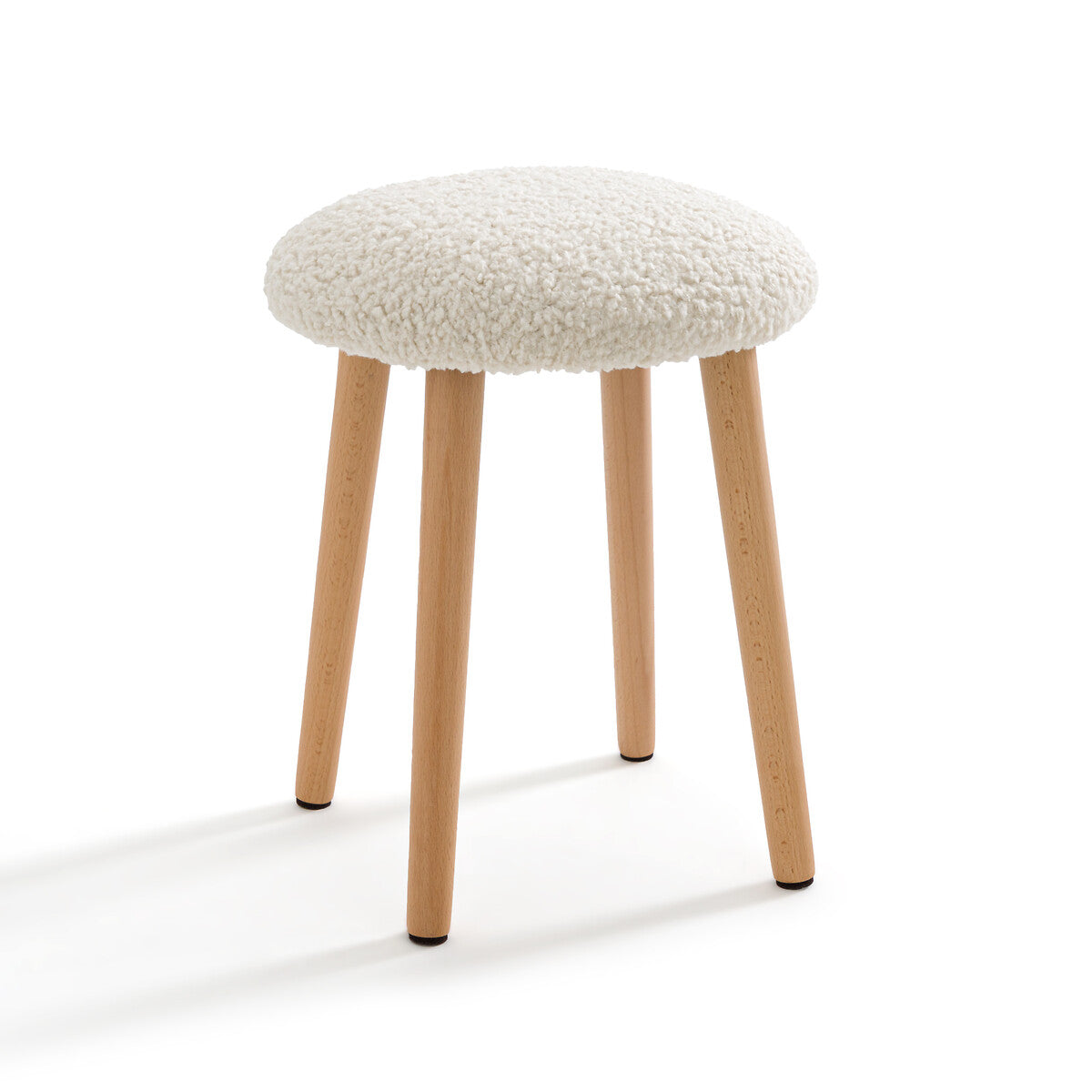 Tabouret Japandi Tissu Bouclette