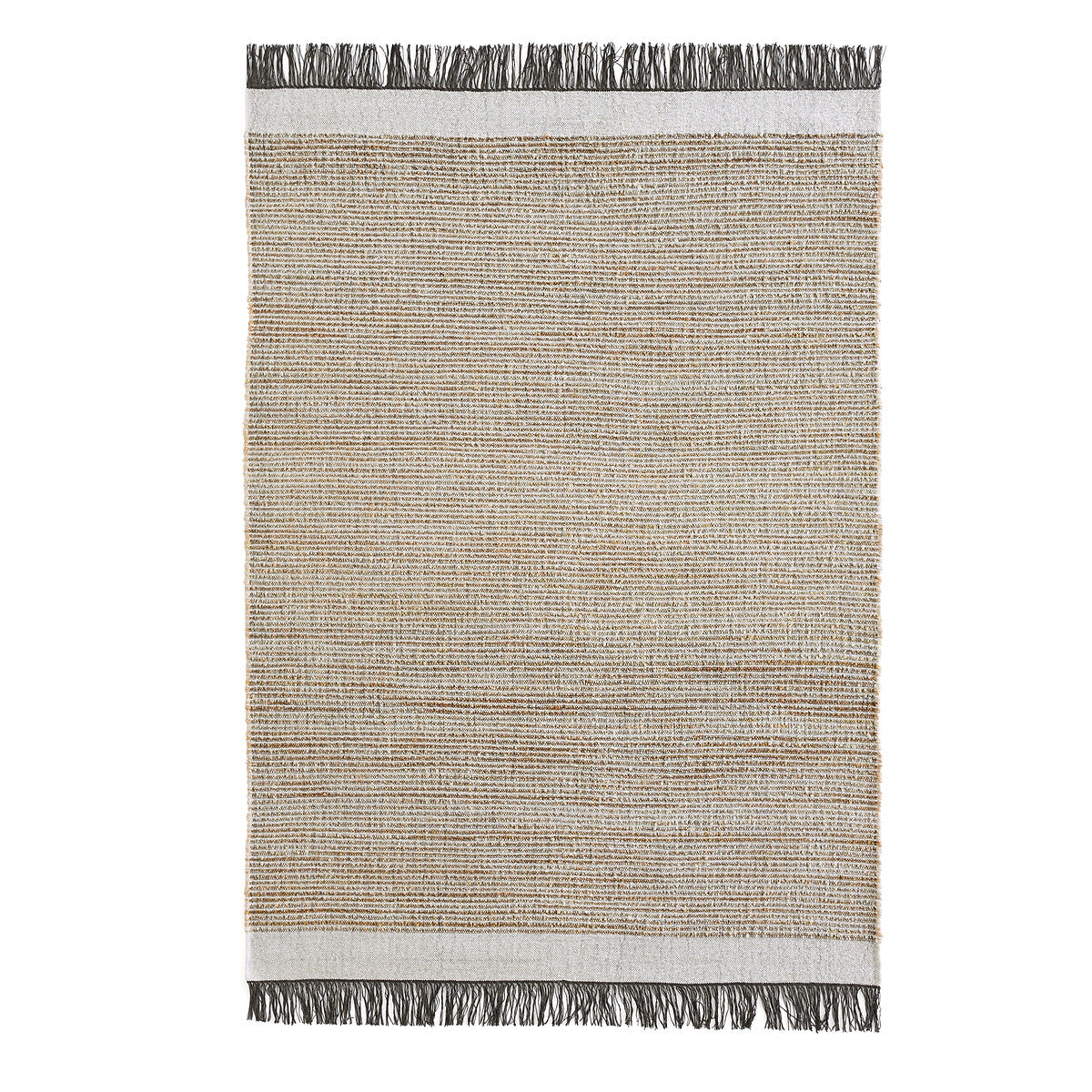 Tapis Japandi Tissé en Jute, Laine et Coton