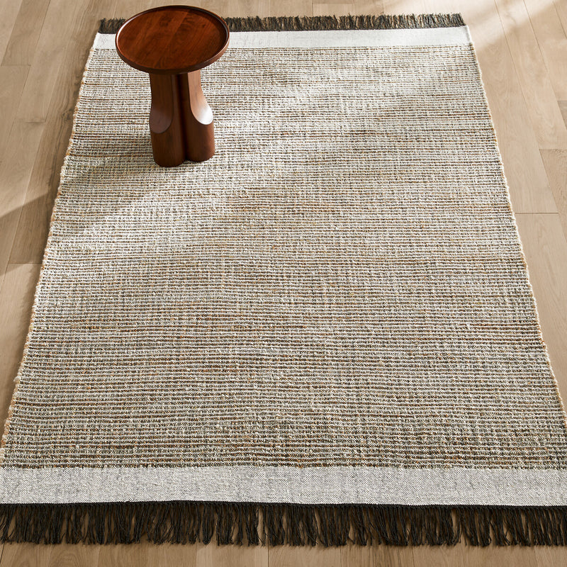 Tapis Japandi Tissé en Jute, Laine et Coton