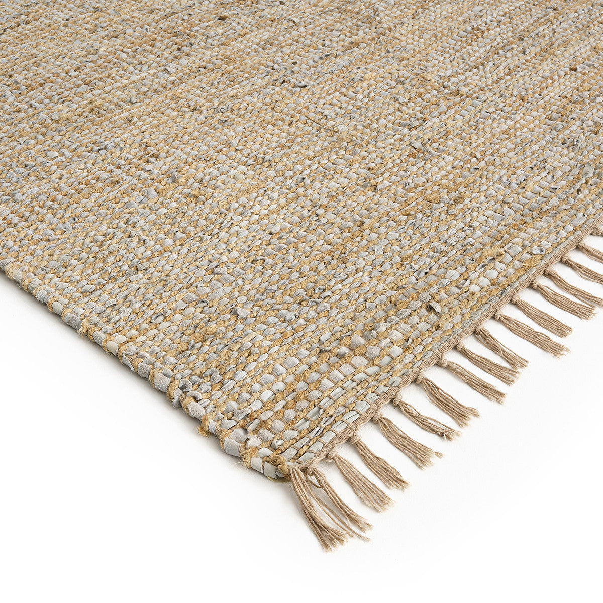 Tapis Japandi en Jute et Cuir