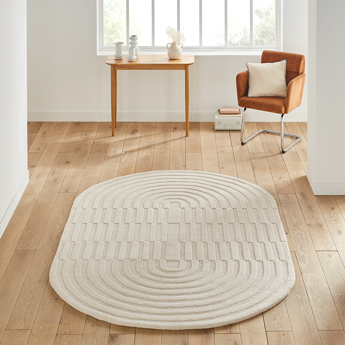 Tapis Ovale Japandi en Laine