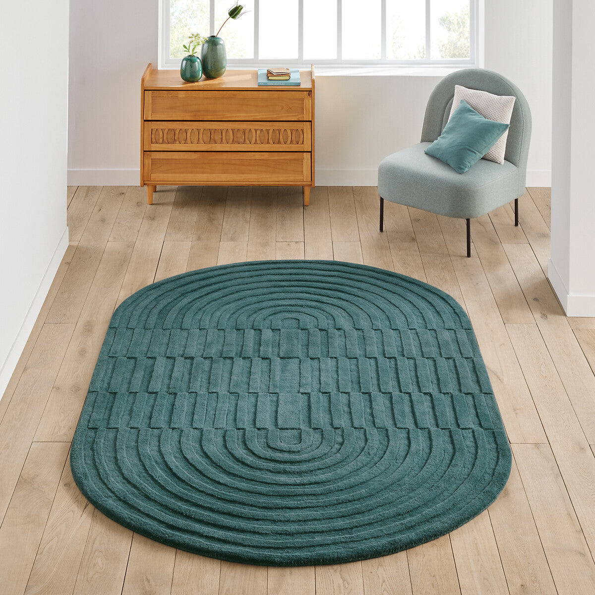 Tapis Ovale Japandi en Laine