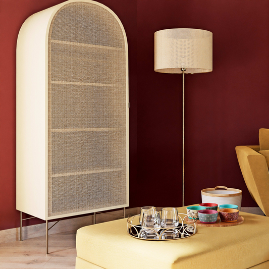 Armoire 1 porte Japandi cannage en rotin – Solstice