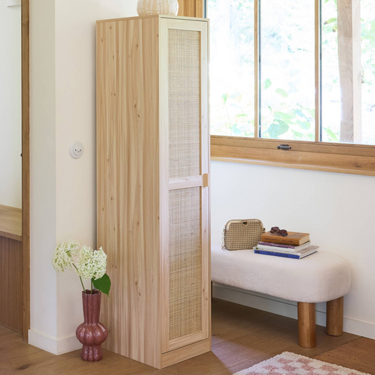 Armoire Dressing Japandi effet bois et cannage – Camargue