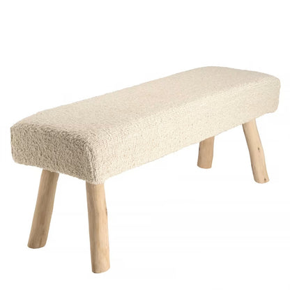 Banc Japandi 120x40 en laine texturée ivoire – Charles