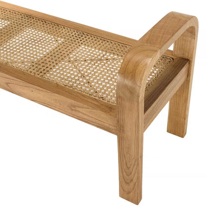 Banc Japandi 2 places en mindi et rotin – Eden