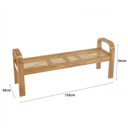 Banc Japandi 2 places en mindi et rotin – Eden