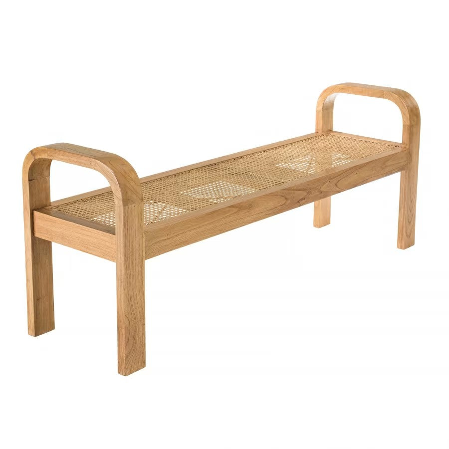 Banc Japandi 2 places en mindi et rotin – Eden