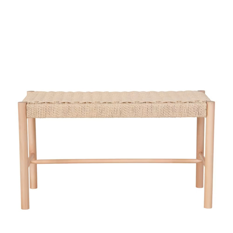 Banc Japandi en bois et corde tressée – Abano