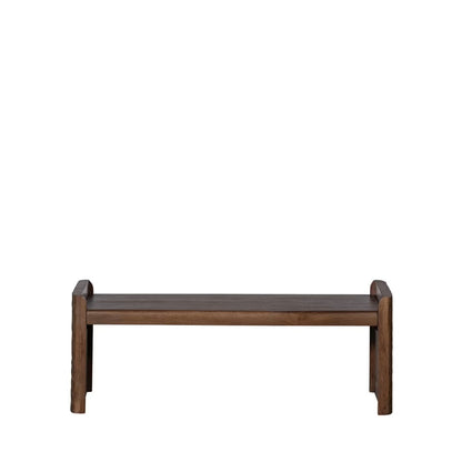 Banc Japandi en bois foncé 120 cm – Prop