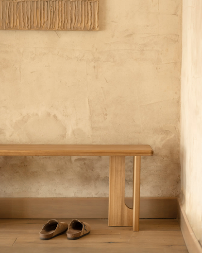 Banc en bois massif Japandi 120x33cm – Lua