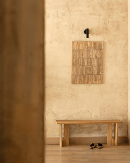 Banc en bois massif Japandi 120x33cm – Lua