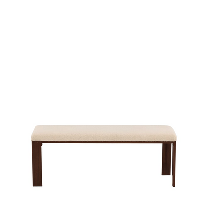 Banc en Tissu Bouclette et Bois Japandi L120cm – Chester