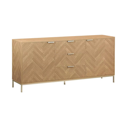 Buffet Japandi effet bois chevrons 2 portes – Budapest