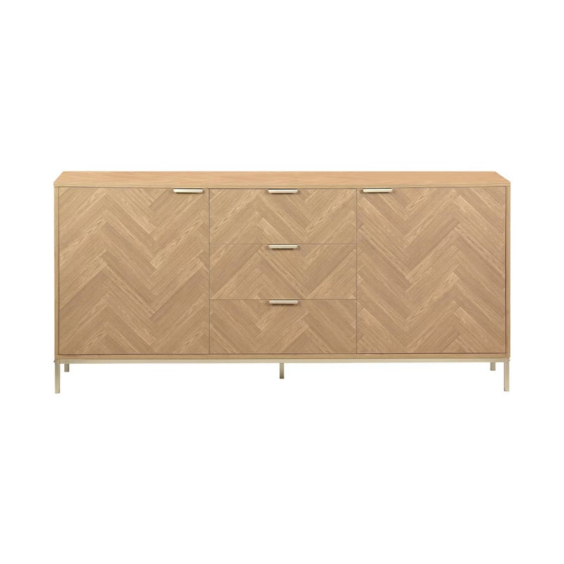 Buffet Japandi effet bois chevrons 2 portes – Budapest