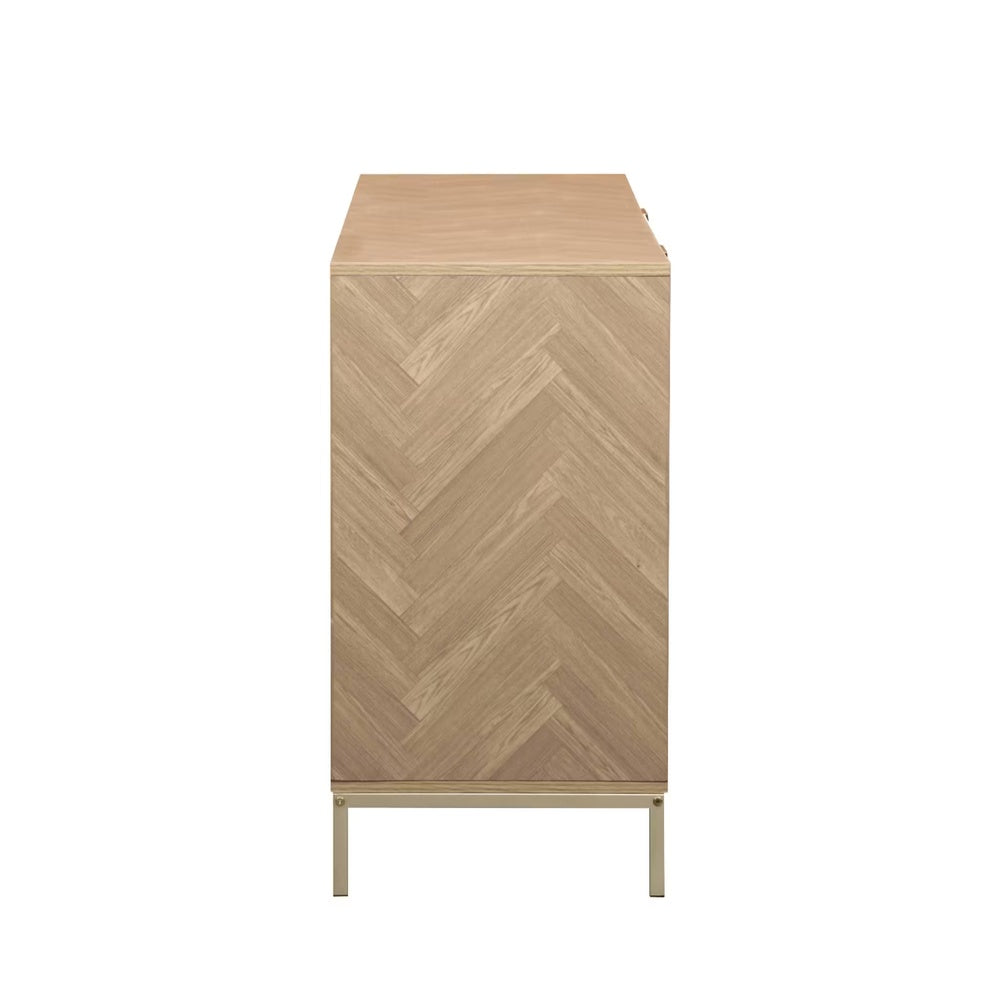 Buffet Japandi effet bois chevrons 2 portes – Budapest