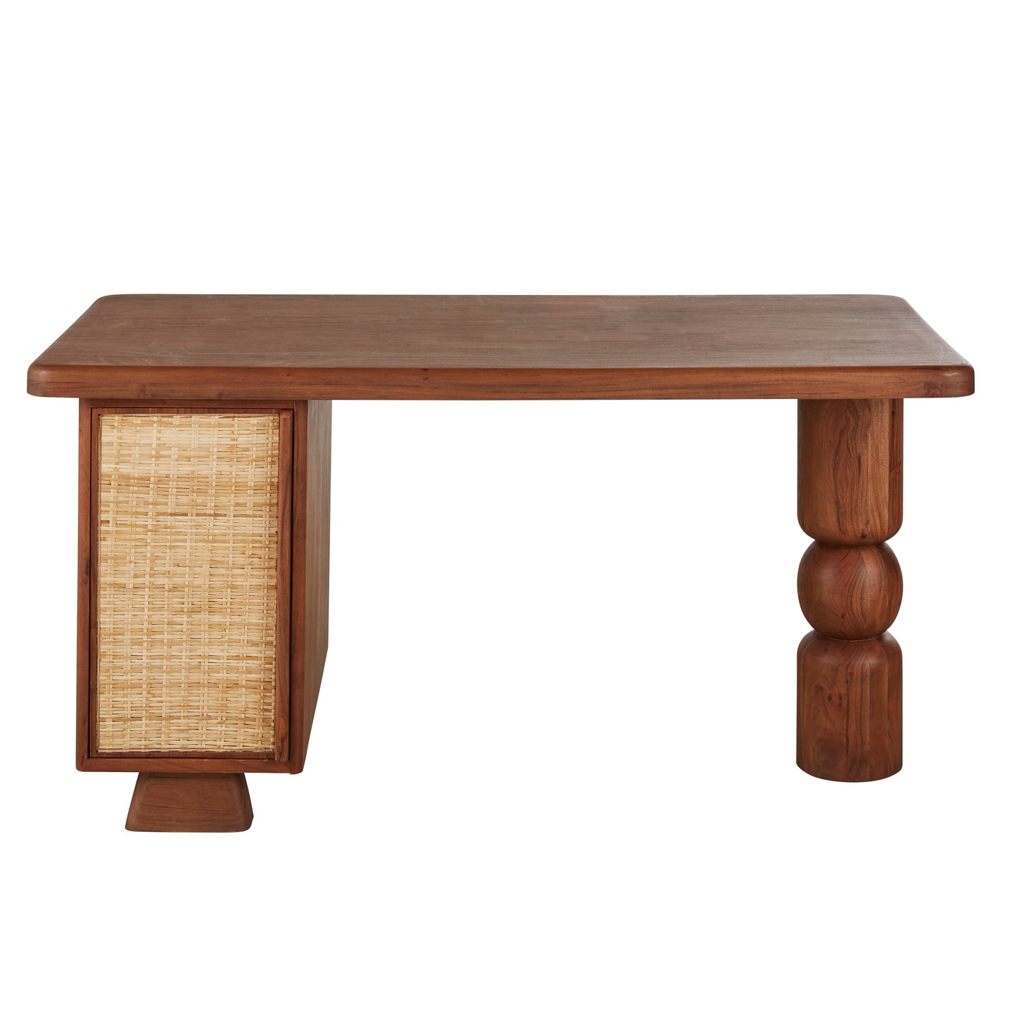 Bureau Japandi en bois et rotin – Alya