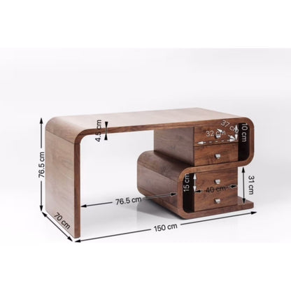 Bureau Japandi 4 tiroirs marron – Snake