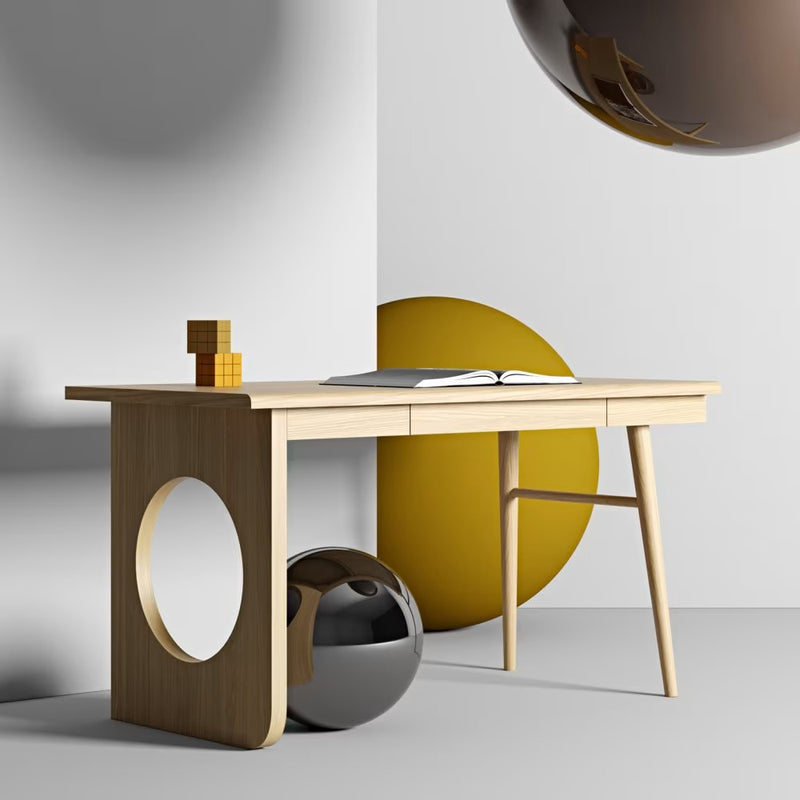 Bureau Japandi design en bois clair – Bau