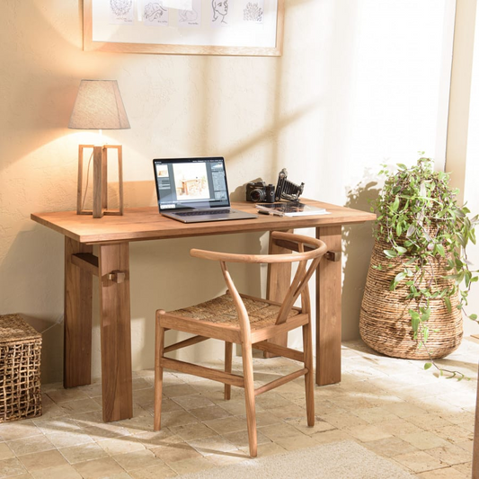 Bureau Japandi bois de teck recyclé L140 – Alida
