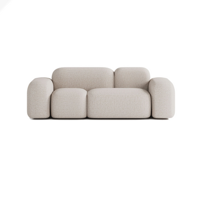 Canapé 2 Places en Tissu Beige Japandi – MAX
