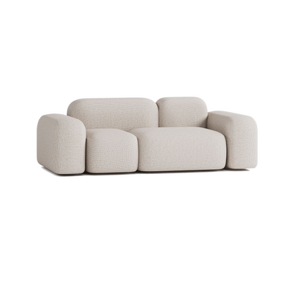 Canapé 2 Places en Tissu Beige Japandi – MAX
