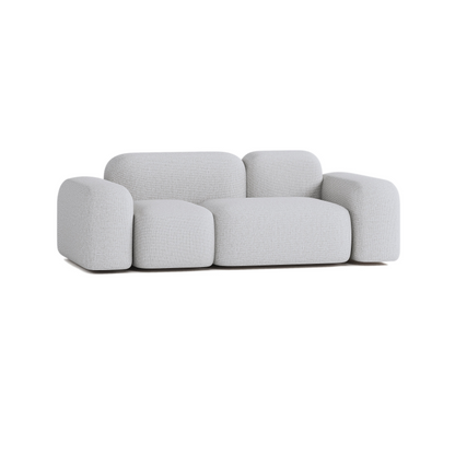 Canapé 2 Places en Tissu Beige Japandi – MAX
