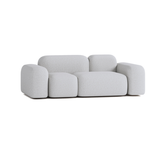 Canapé 2 Places en Tissu Beige Japandi – MAX
