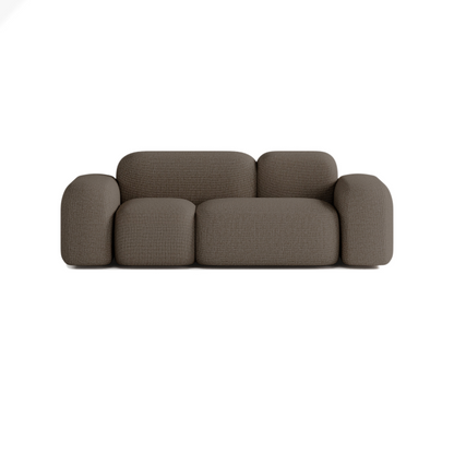 Canapé 2 Places Japandi en Tissu Marron – MAX