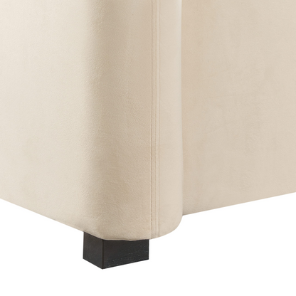 Canapé Japandi 3 places en velours blanc – Veltada