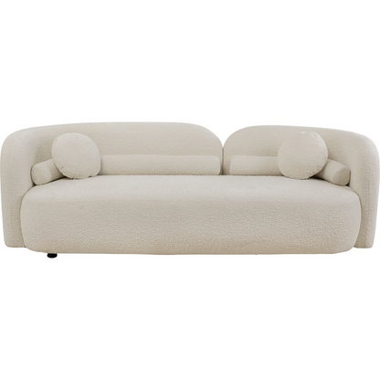 Canapé Japandi 3 places en polyester crème – Kelly