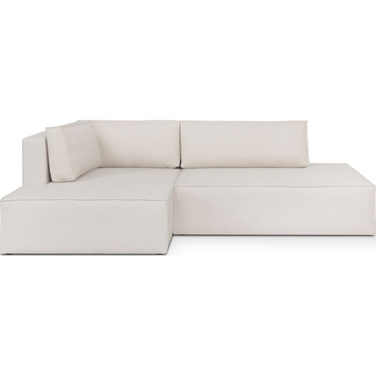 Canapé d'angle convertible 3 places en tissu Japandi – Barani
