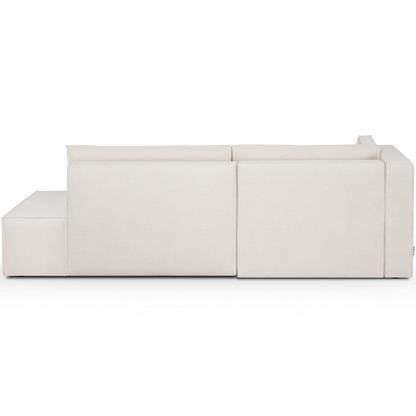 Canapé d'angle convertible 3 places en tissu Japandi – Barani