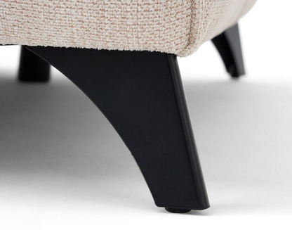 Canapé d'angle convertible Japandi 4 places en tissu texturé beige – Rimini