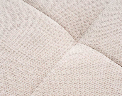 Canapé d'angle convertible Japandi 4 places en tissu texturé beige – Rimini