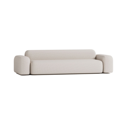 Canapé Droit 4 Places Japandi en Tissu Beige – MAX
