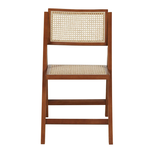 Chaise Japandi pliante en bois de hêtre et cannage – AYAME