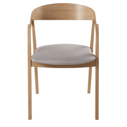 Chaises Japandi professionnelles en hêtre et textile enduit gris (x2) – Oakham BUSINESS