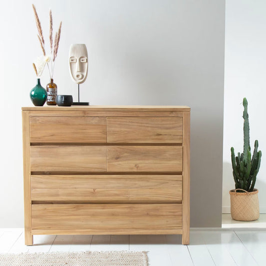 Commode Japandi Teck Massif 120 cm – Aldo